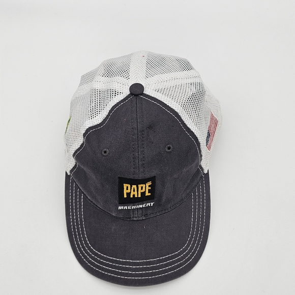 Pape Machinery John Deere Snapback Trucker Hat Cap Black White Mesh Adjustable - Picture 2 of 9
